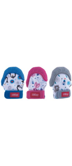 NUBY HAPPY HANDS TEETHING MITTEN 3M+(3 colors available)