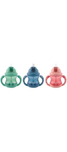 NUBY TWIN HANDLE FLIP-IT CUP 240ML 12m+ (3 colors available)